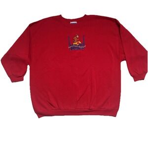 Vintage 90s Y2K‎ Women's 2X Red Winnie The Pooh Tigger Embroidered Sweatshirt